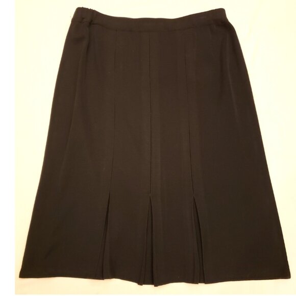 Misook Exclusively Black A-line Midi Skirt Size- L Elastic Waist - Picture 6 of 6